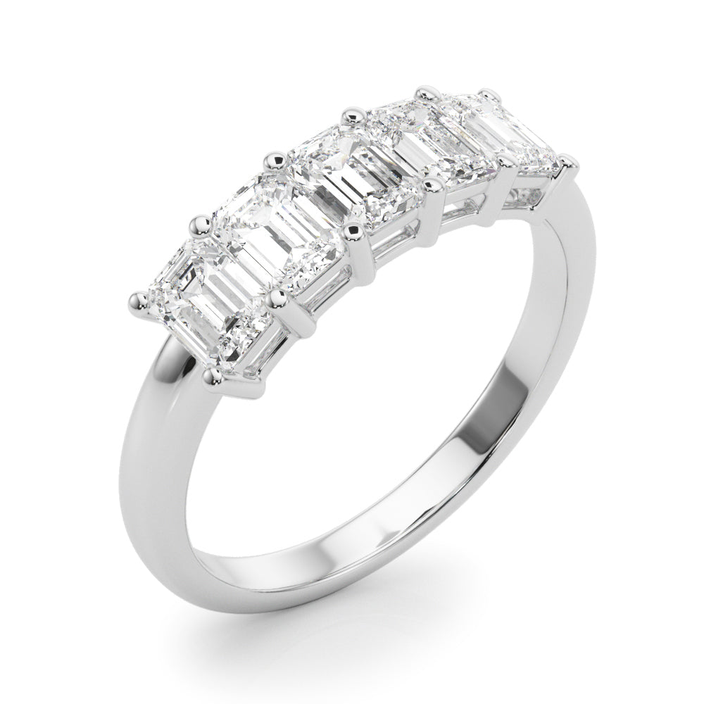 Lab-Grown Diamond Prong Emerald Cut 5-Stone Diamond Ring