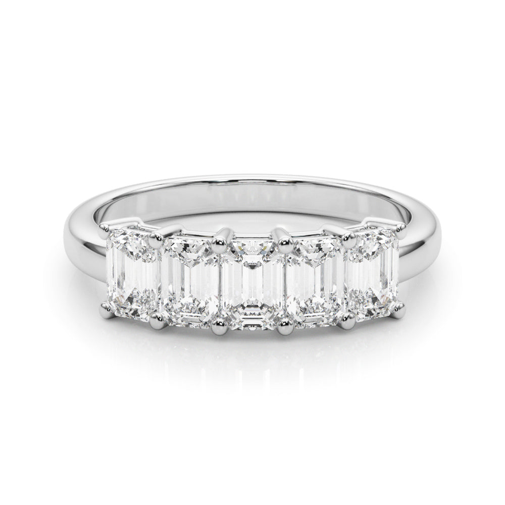 Lab-Grown Diamond Prong Emerald Cut 5-Stone Diamond Ring