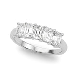 Lab-Grown Diamond Prong Emerald Cut 5-Stone Diamond Ring