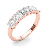 7-Stone Emerald Cut Half Eternity Ring in Gold & Platinum