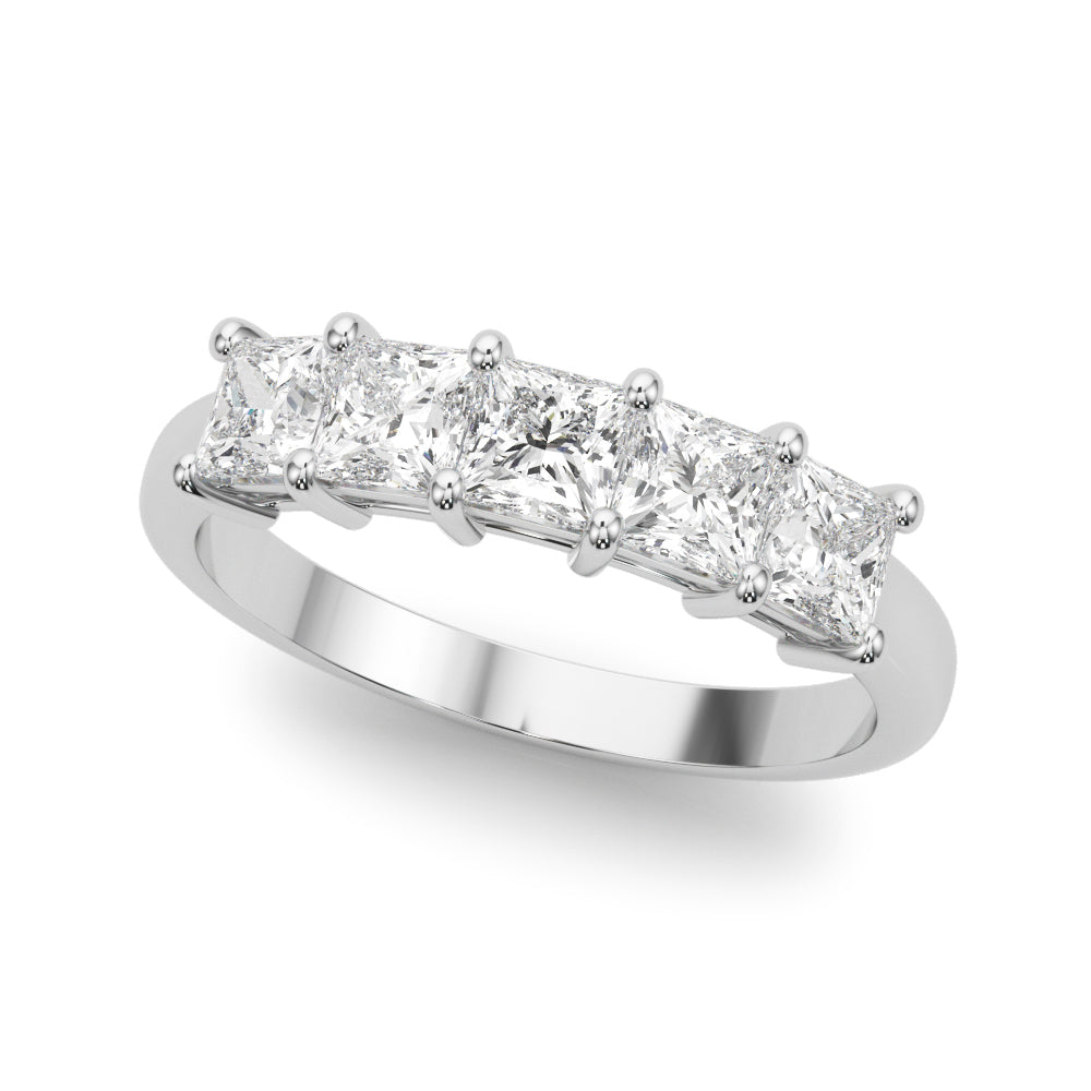 Lab-Grown Diamond Prong Princess Cut 5-Stone Diamond Ring
