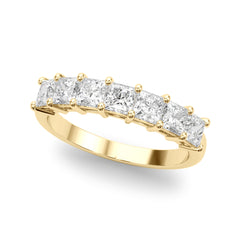 Shared Prong Princess Cut Half Eternity Ring in Gold & Platinum