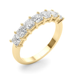 Shared Prong Princess Cut Half Eternity Ring in Gold & Platinum