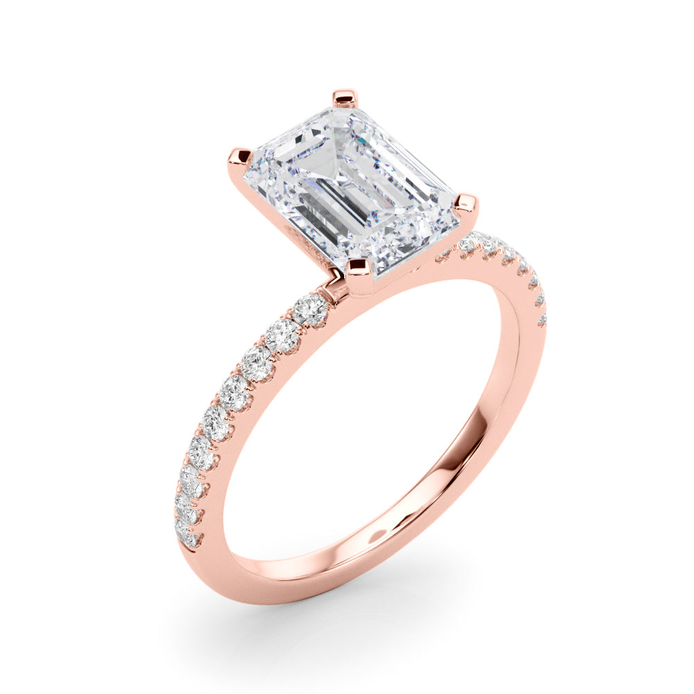 Lustrous 51162 Shank Round Diamond Engagement Ring — 9K/18K Gold & Platinum