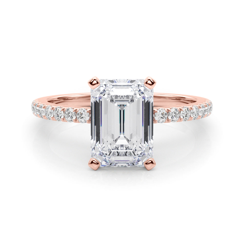 Lustrous 51162 Shank Round Diamond Engagement Ring — 9K/18K Gold & Platinum