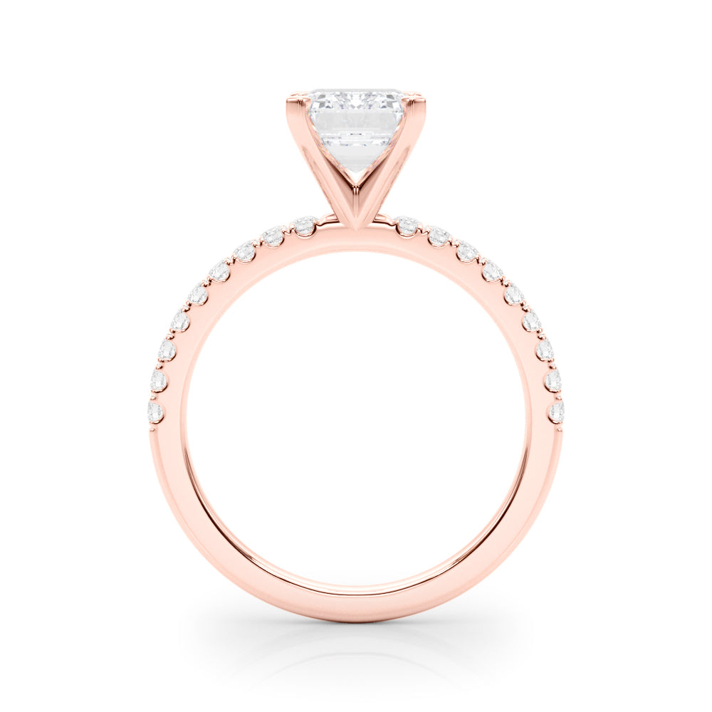Lustrous 51162 Shank Round Diamond Engagement Ring — 9K/18K Gold & Platinum