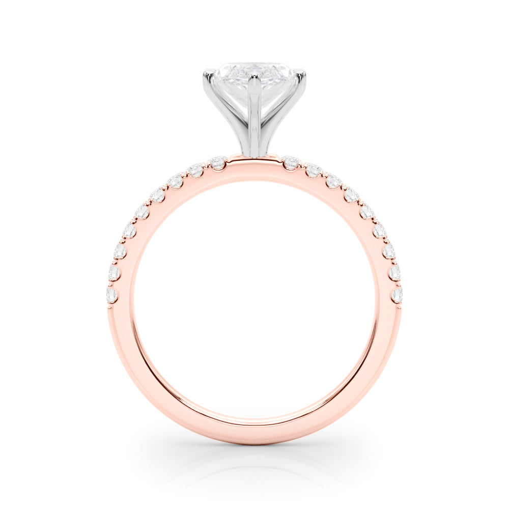 Lustrous 51162 Shank Round Diamond Engagement Ring — 9K/18K Gold & Platinum