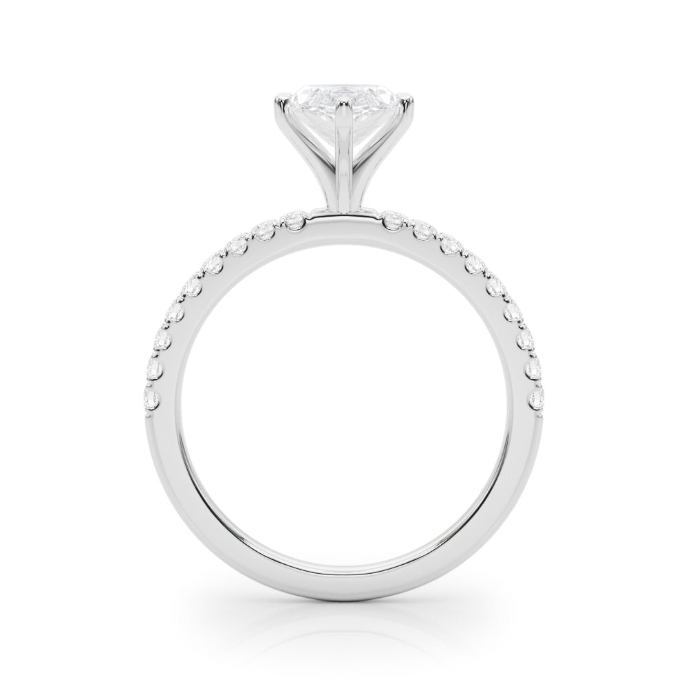 Lustrous 51162 Shank Round Diamond Engagement Ring — 9K/18K Gold & Platinum