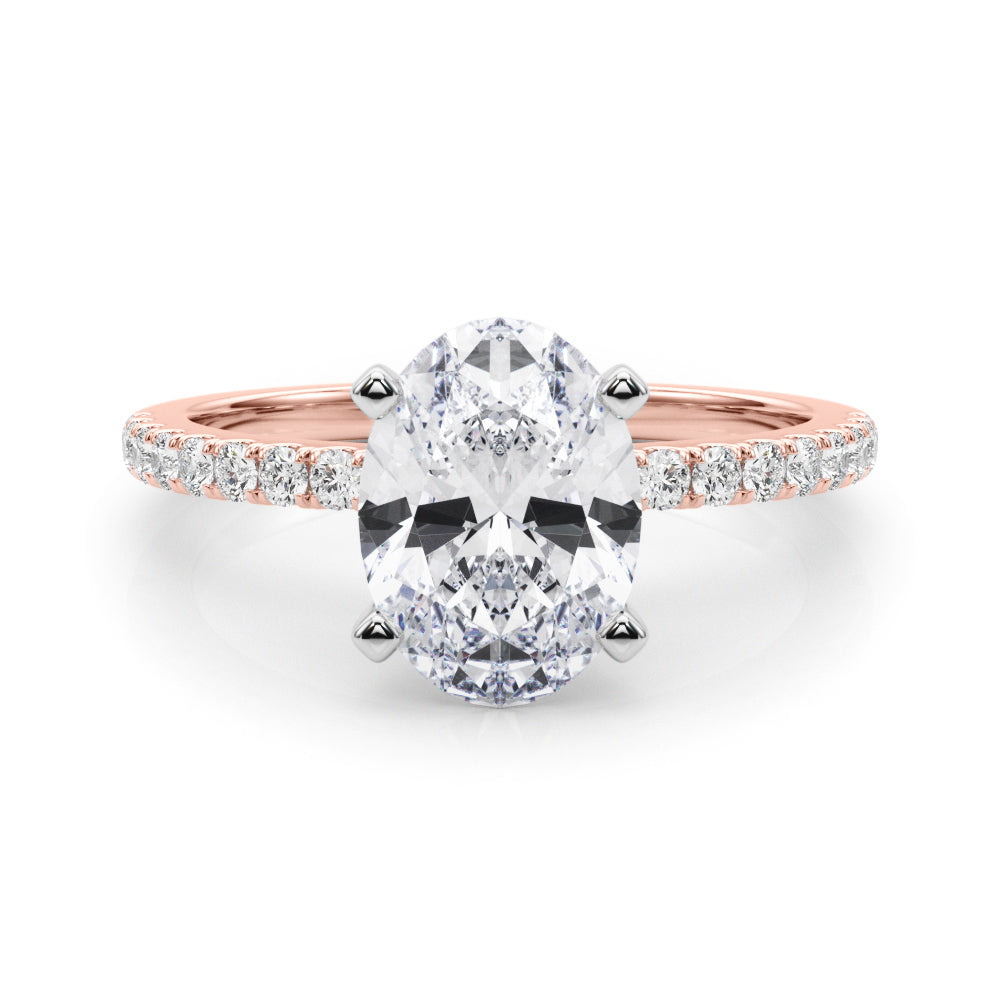 Lustrous 51162 Shank Round Diamond Engagement Ring — 9K/18K Gold & Platinum