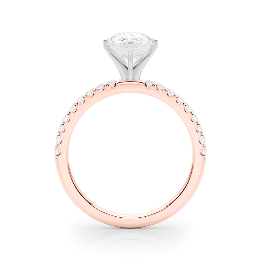 Lustrous 51162 Shank Round Diamond Engagement Ring — 9K/18K Gold & Platinum