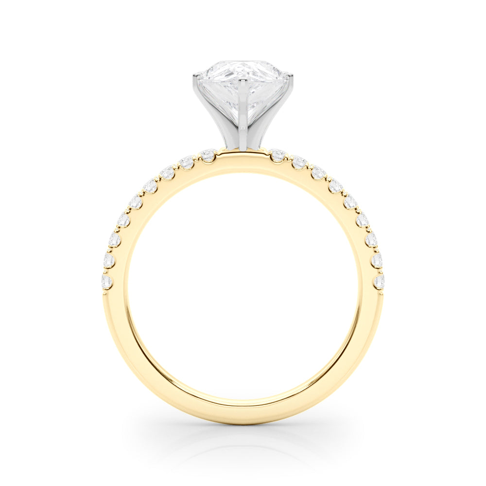 Lustrous 51162 Shank Round Diamond Engagement Ring — 9K/18K Gold & Platinum