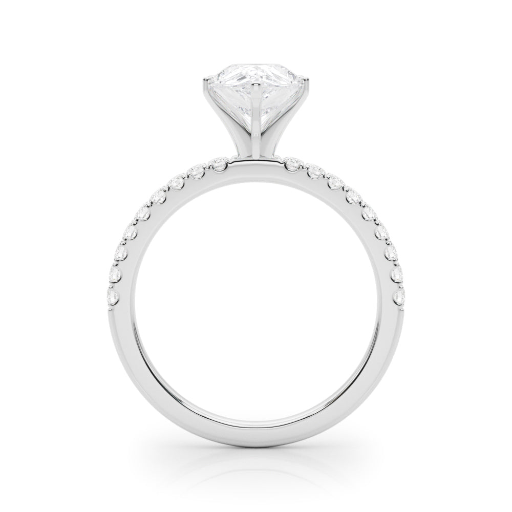 Lustrous 51162 Shank Round Diamond Engagement Ring — 9K/18K Gold & Platinum