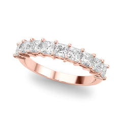 9-Stone Princess Cut Half Eternity Ring in Gold & Platinum