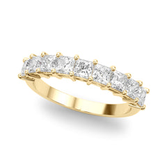 9-Stone Princess Cut Half Eternity Ring in Gold & Platinum