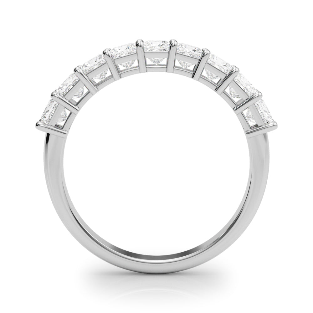 9-Stone Princess Cut Half Eternity Ring in Gold & Platinum