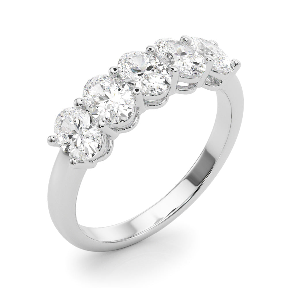 Lab-Grown Diamond Prong Oval Cut 5-Stone Diamond Ring