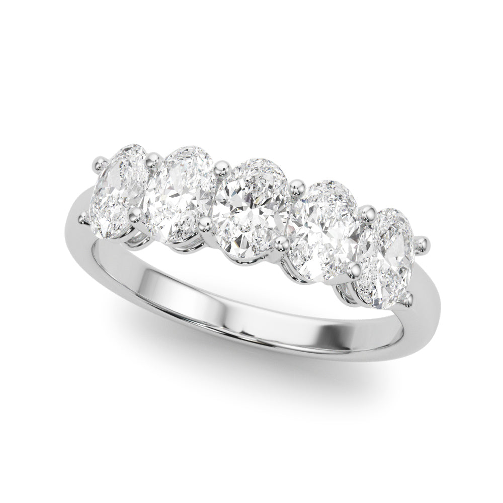Lab-Grown Diamond Prong Oval Cut 5-Stone Diamond Ring