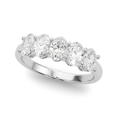 Lab-Grown Diamond Prong Oval Cut 5-Stone Diamond Ring