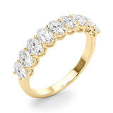 9-Stone Shared Prong Oval Half Eternity Ring in Gold & Platinum