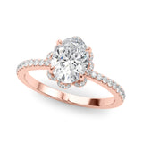 Graceful Cent Oval Diamond Engagement Ring — 9K/18K Gold & Platinum
