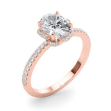 Graceful Cent Oval Diamond Engagement Ring — 9K/18K Gold & Platinum