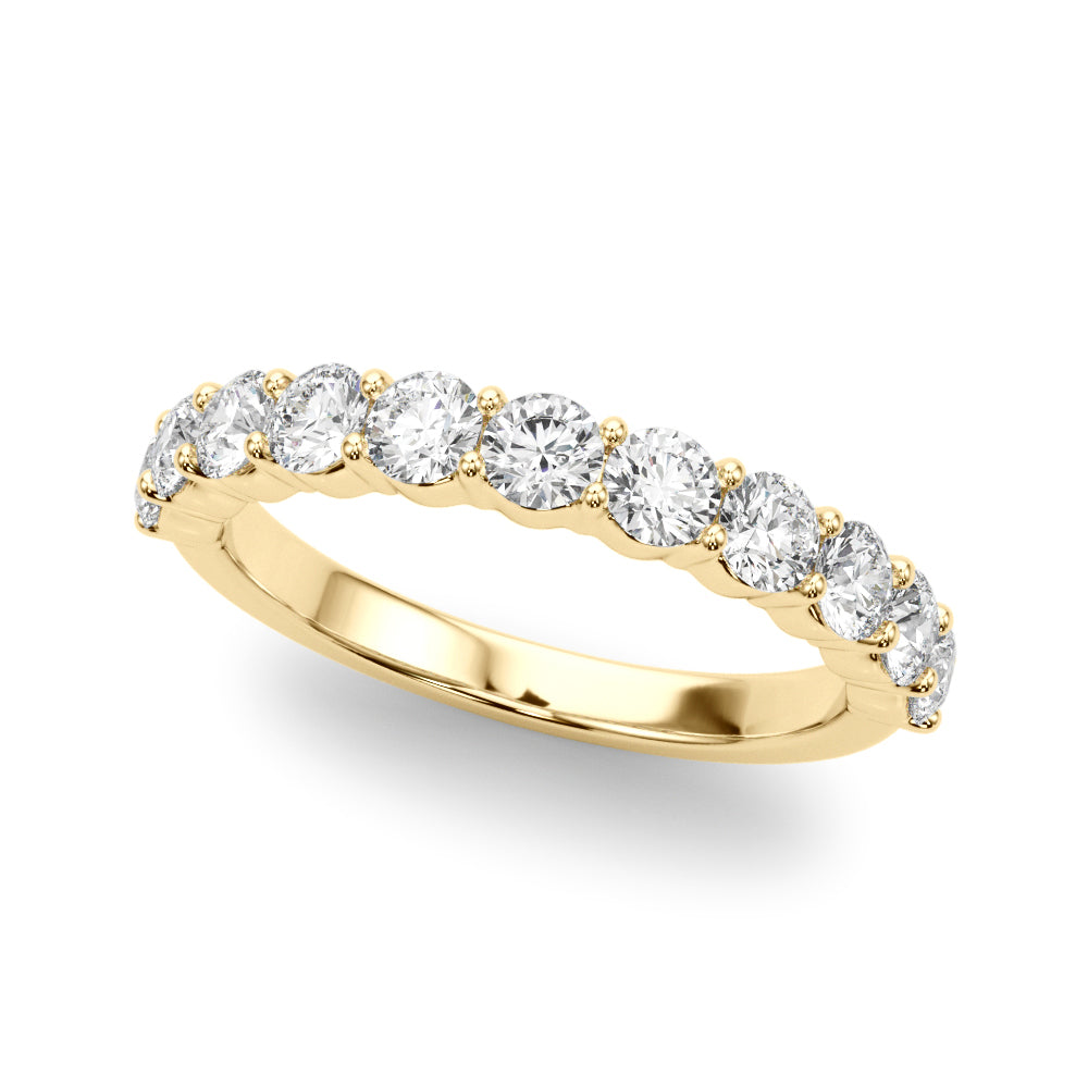 Shared Prong Half Eternity Ring in Gold & Platinum
