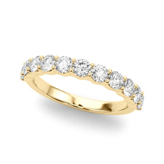 Shared Prong Half Eternity Ring in Gold & Platinum