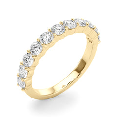 Shared Prong Half Eternity Ring in Gold & Platinum