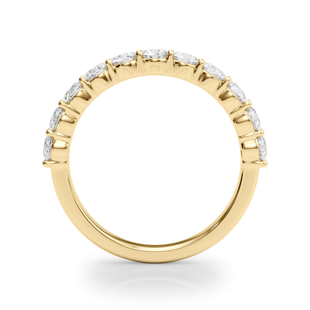 Shared Prong Half Eternity Ring in Gold & Platinum