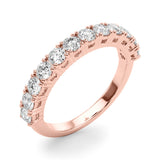 Straight Prong Set Half Eternity Ring in Gold & Platinum