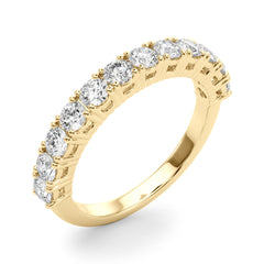Straight Prong Set Half Eternity Ring in Gold & Platinum
