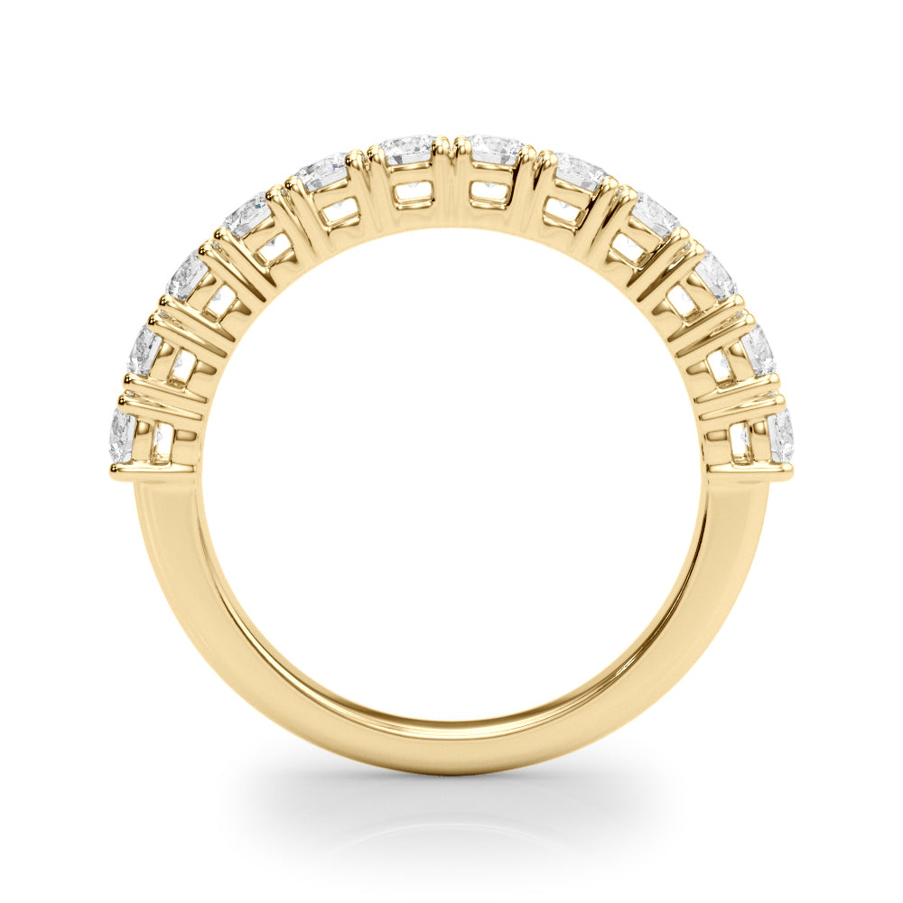 Straight Prong Set Half Eternity Ring in Gold & Platinum
