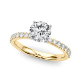 Regal Single Row Round Diamond Engagement Ring — 9K/18K Gold & Platinum