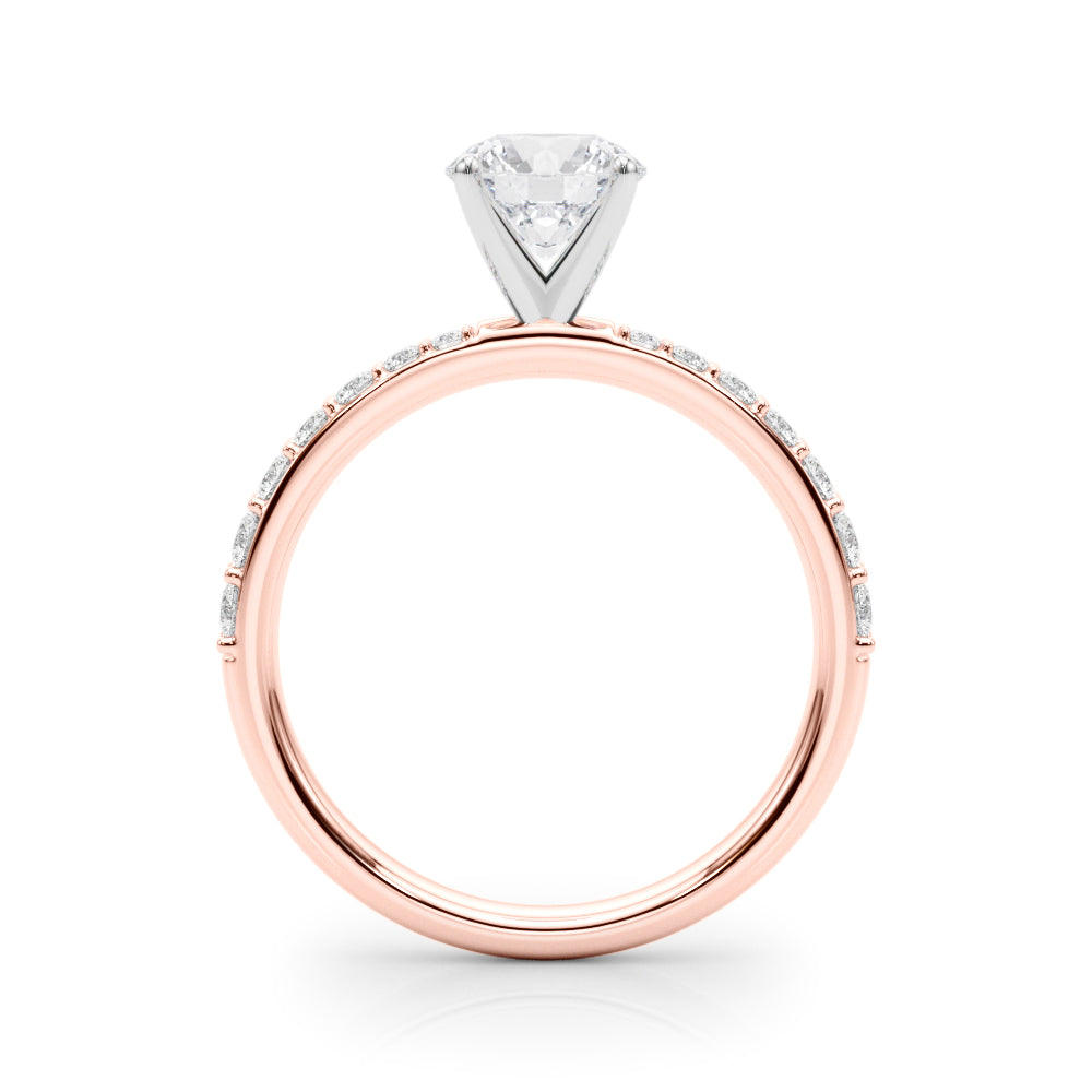 Regal Single Row Round Diamond Engagement Ring — 9K/18K Gold & Platinum