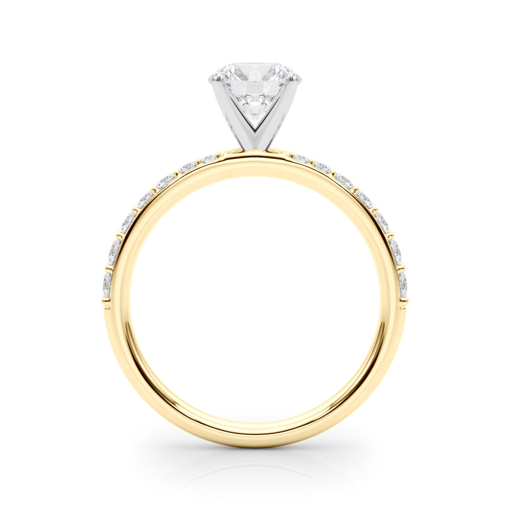 Regal Single Row Round Diamond Engagement Ring — 9K/18K Gold & Platinum