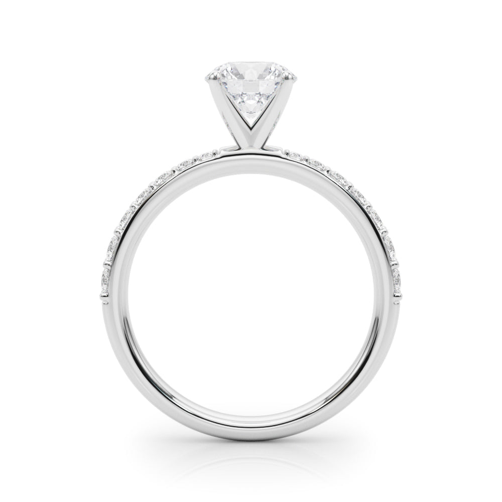 Regal Single Row Round Diamond Engagement Ring — 9K/18K Gold & Platinum