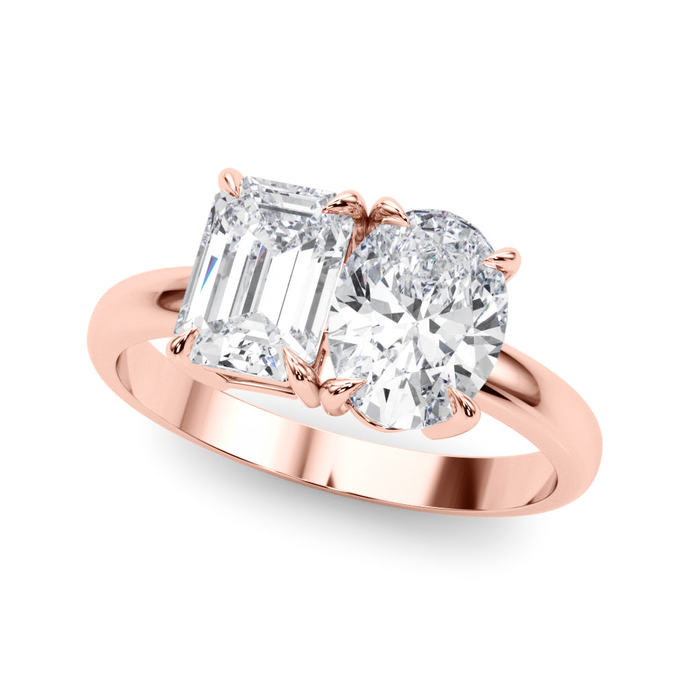 Heirloom Cut Emerald Diamond Engagement Ring — 9K/18K Gold & Platinum