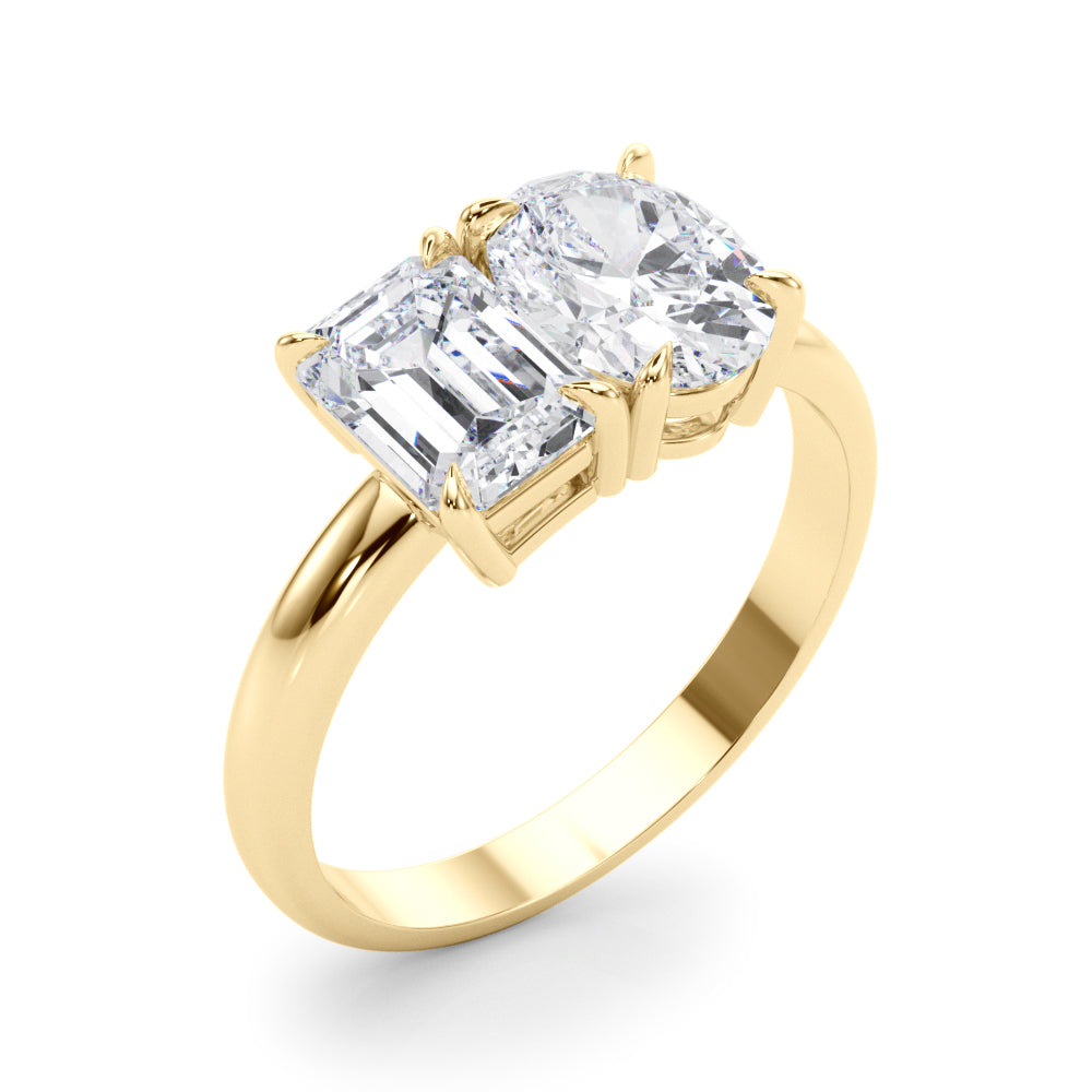 Heirloom Cut Emerald Diamond Engagement Ring — 9K/18K Gold & Platinum