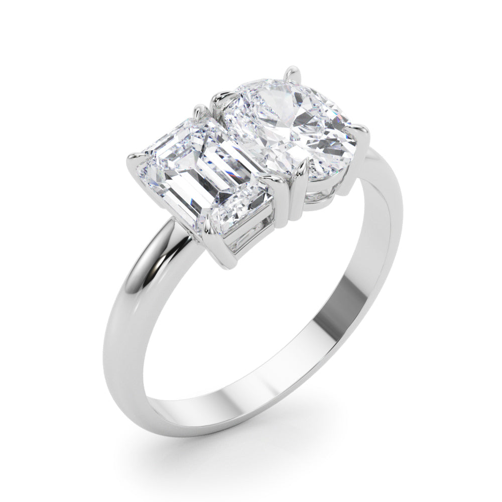 Heirloom Cut Emerald Diamond Engagement Ring — 9K/18K Gold & Platinum