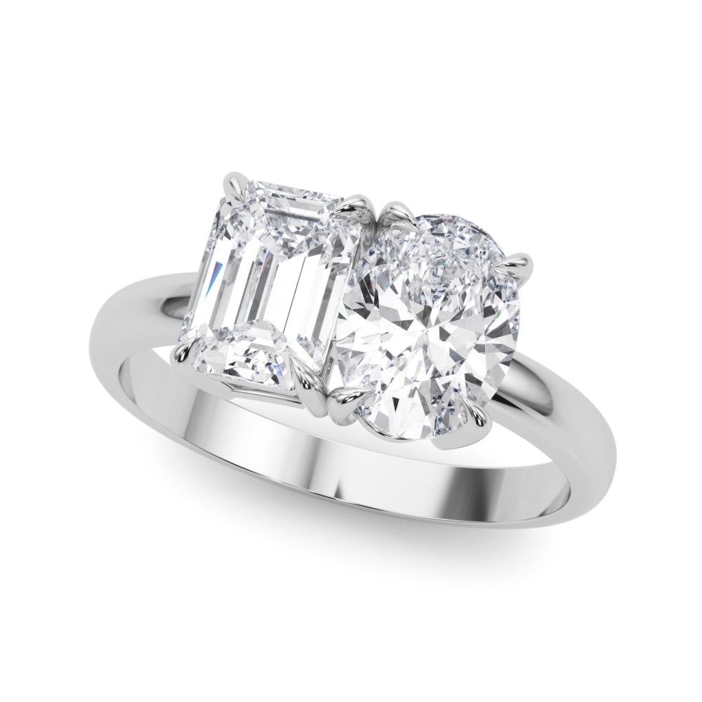 Heirloom Cut Emerald Diamond Engagement Ring — 9K/18K Gold & Platinum