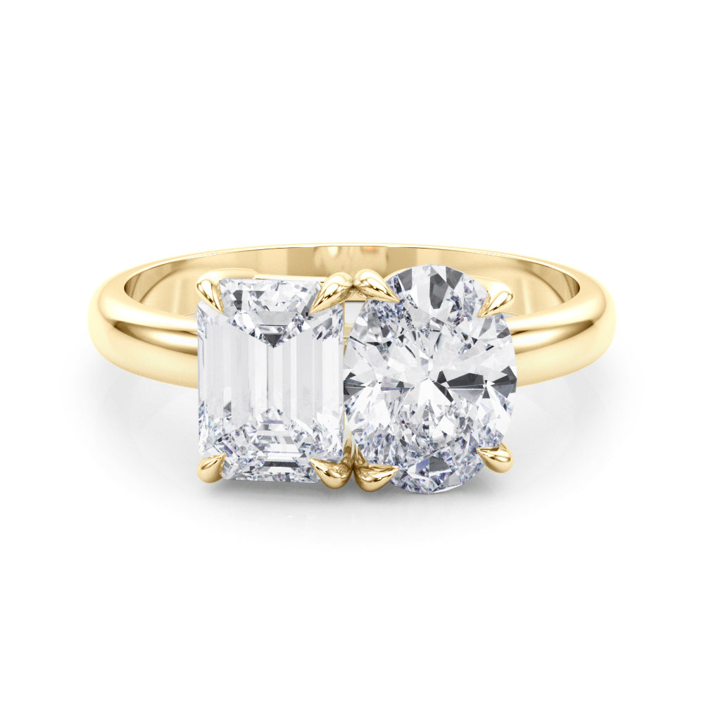 Heirloom Cut Emerald Diamond Engagement Ring — 9K/18K Gold & Platinum