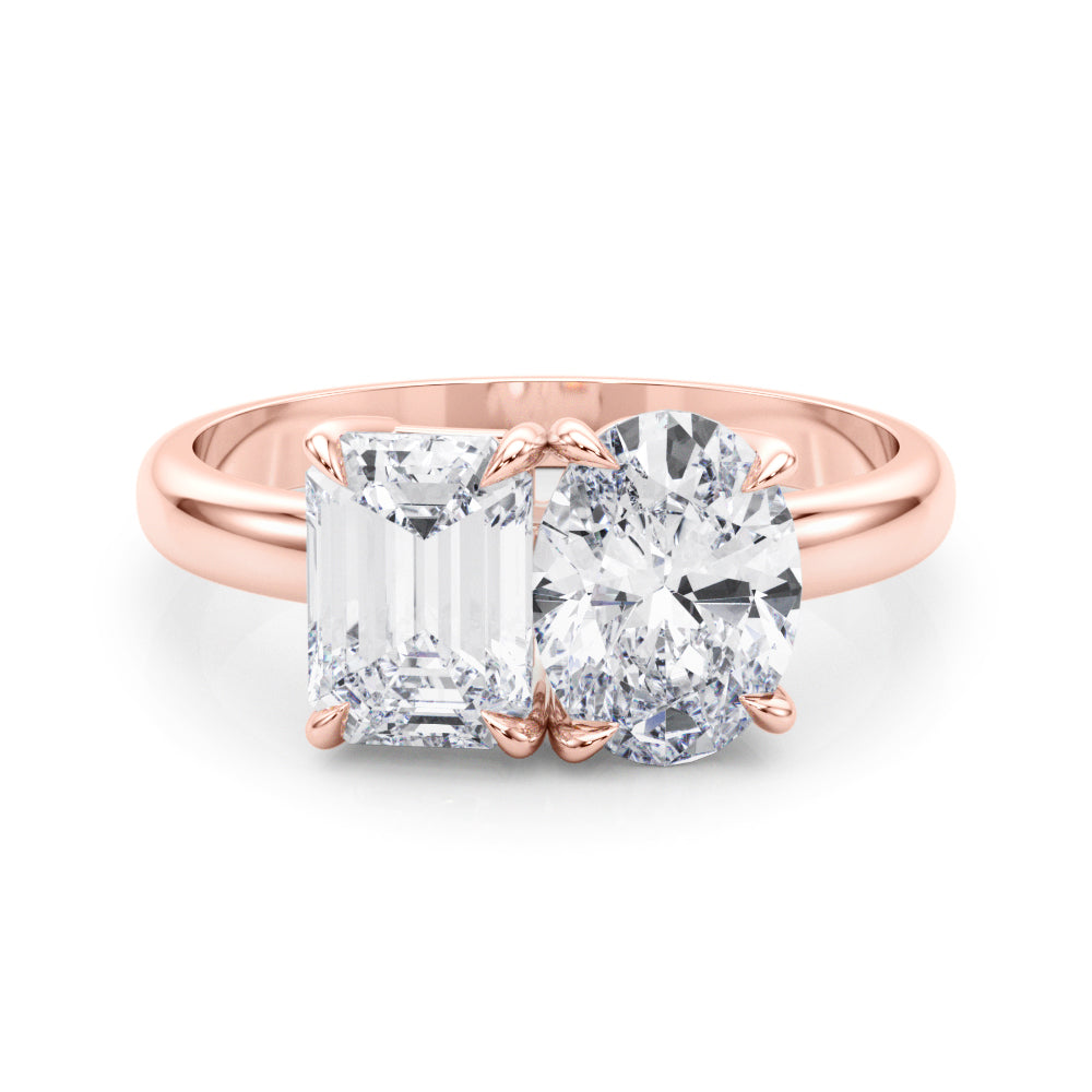 Heirloom Cut Emerald Diamond Engagement Ring — 9K/18K Gold & Platinum