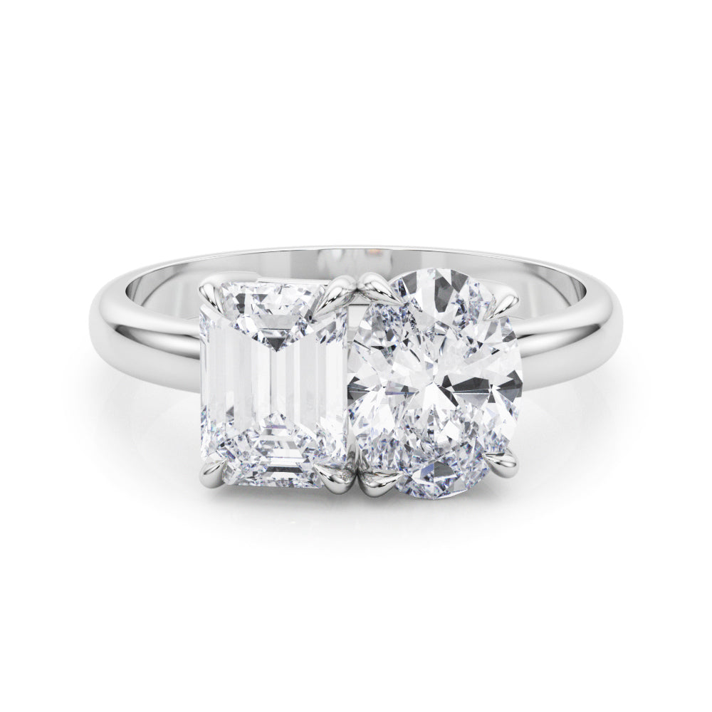 Heirloom Cut Emerald Diamond Engagement Ring — 9K/18K Gold & Platinum