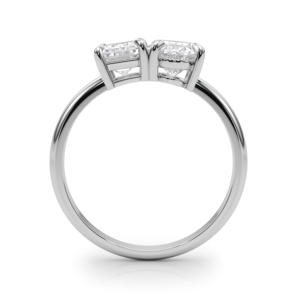 Heirloom Cut Emerald Diamond Engagement Ring — 9K/18K Gold & Platinum