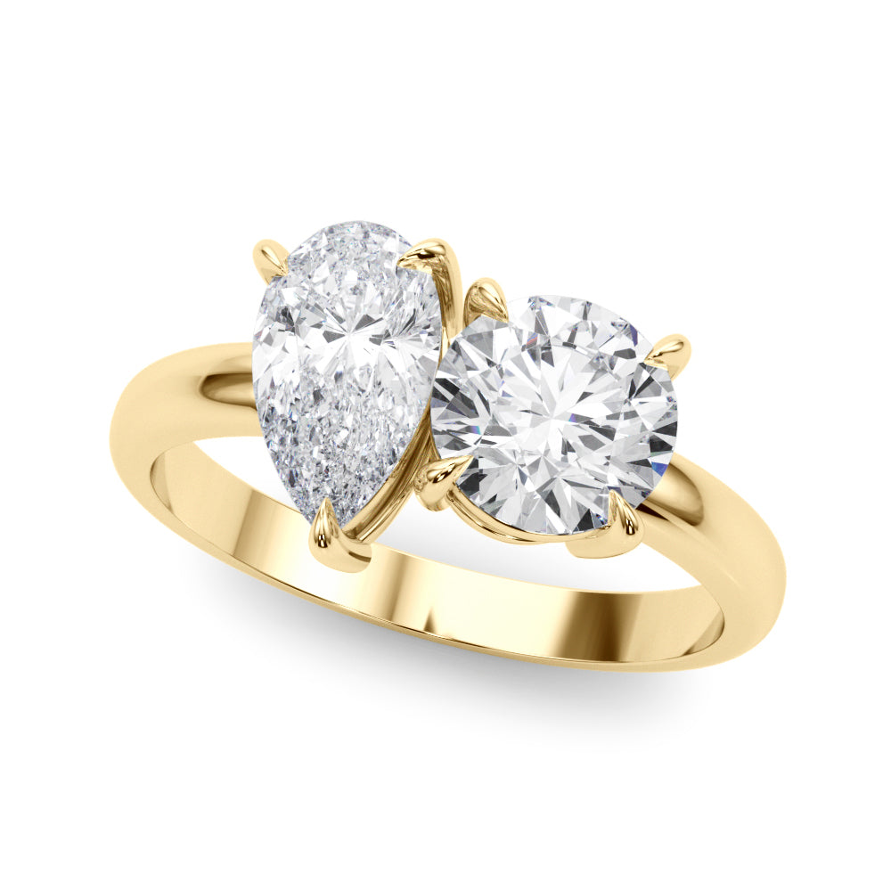 Luxe Shape Pear Diamond Engagement Ring — 9K/18K Gold & Platinum
