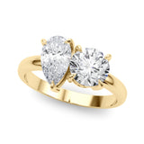 Luxe Shape Pear Diamond Engagement Ring — 9K/18K Gold & Platinum
