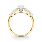 Crowned Mq Side Stones Engagement Ring Marquise Diamond Engagement Ring — 9K/18K Gold & Platinum
