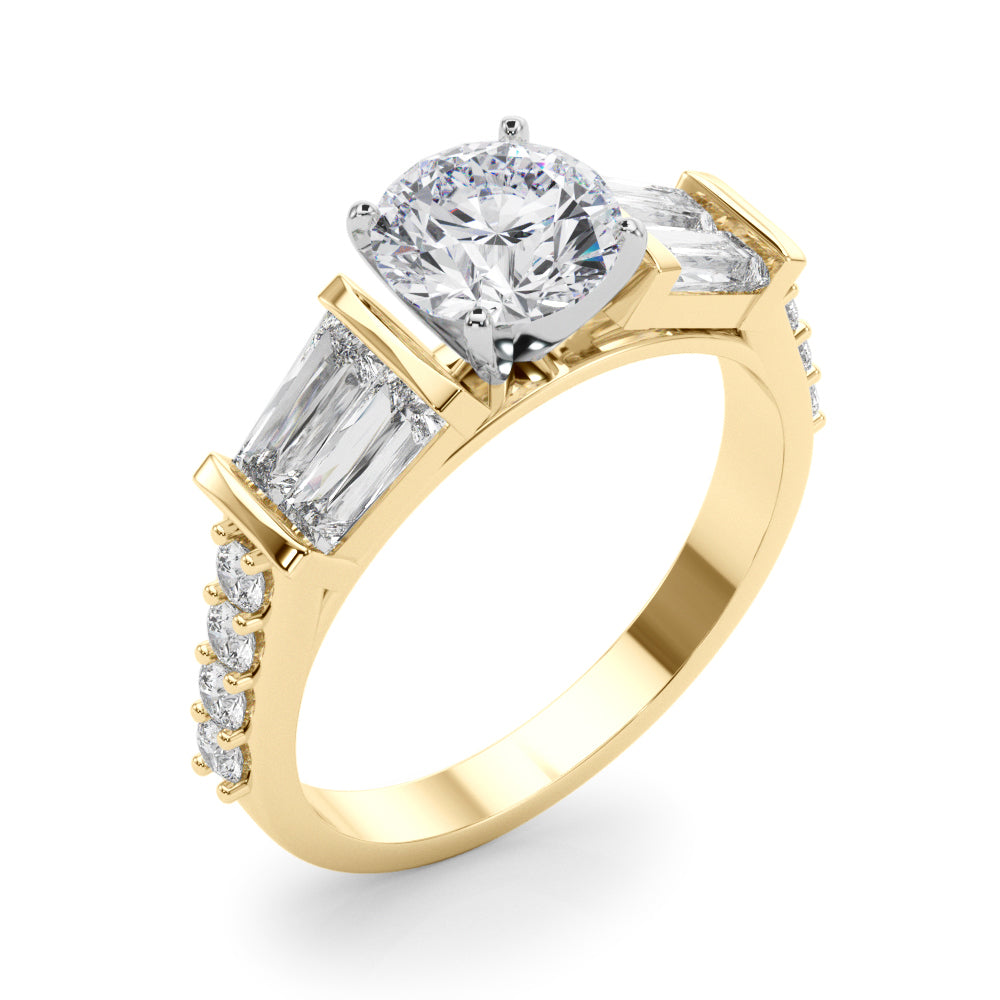 Iconic Sb & Rd Engagement Ring Round Diamond Engagement Ring — 9K/18K Gold & Platinum