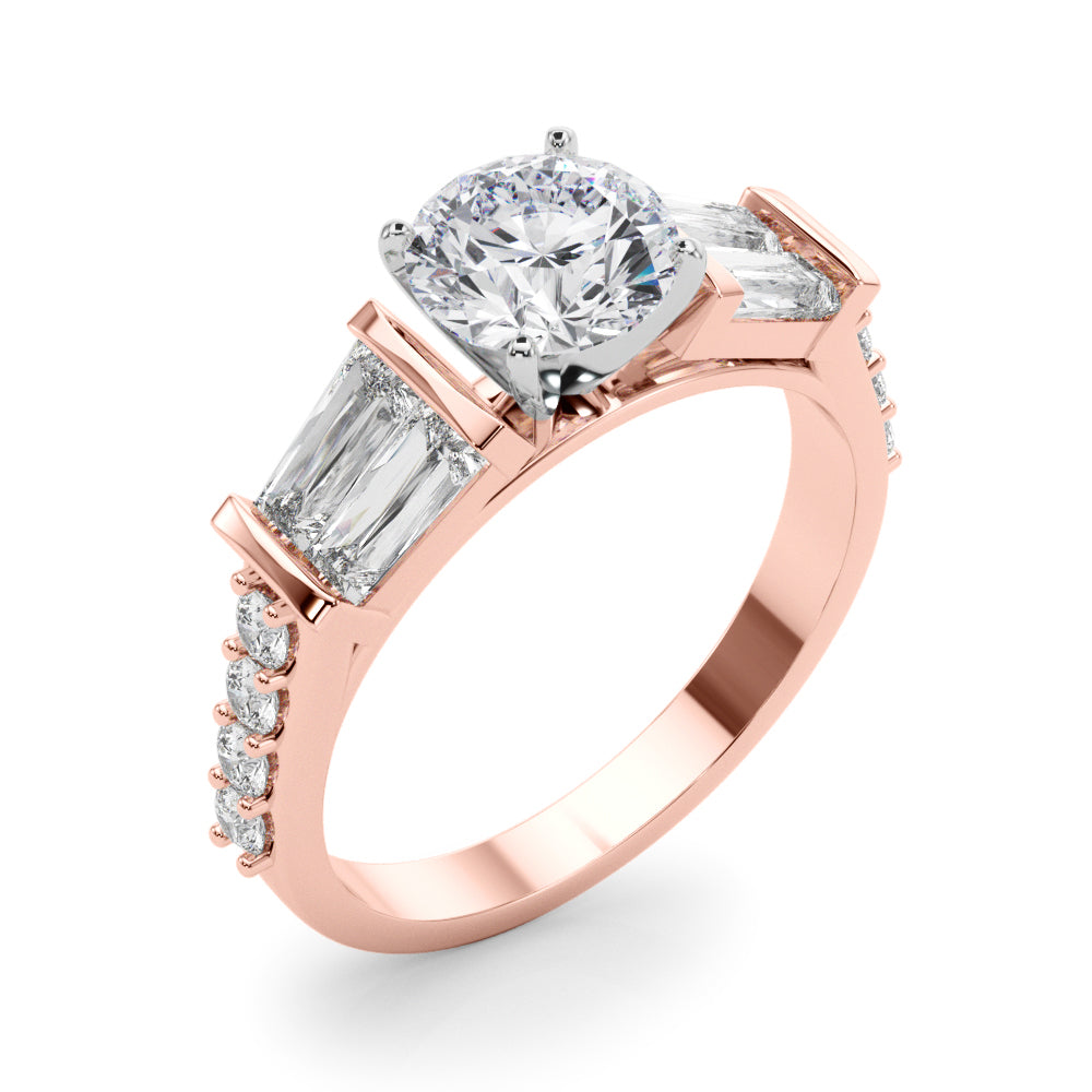 Iconic Sb & Rd Engagement Ring Round Diamond Engagement Ring — 9K/18K Gold & Platinum