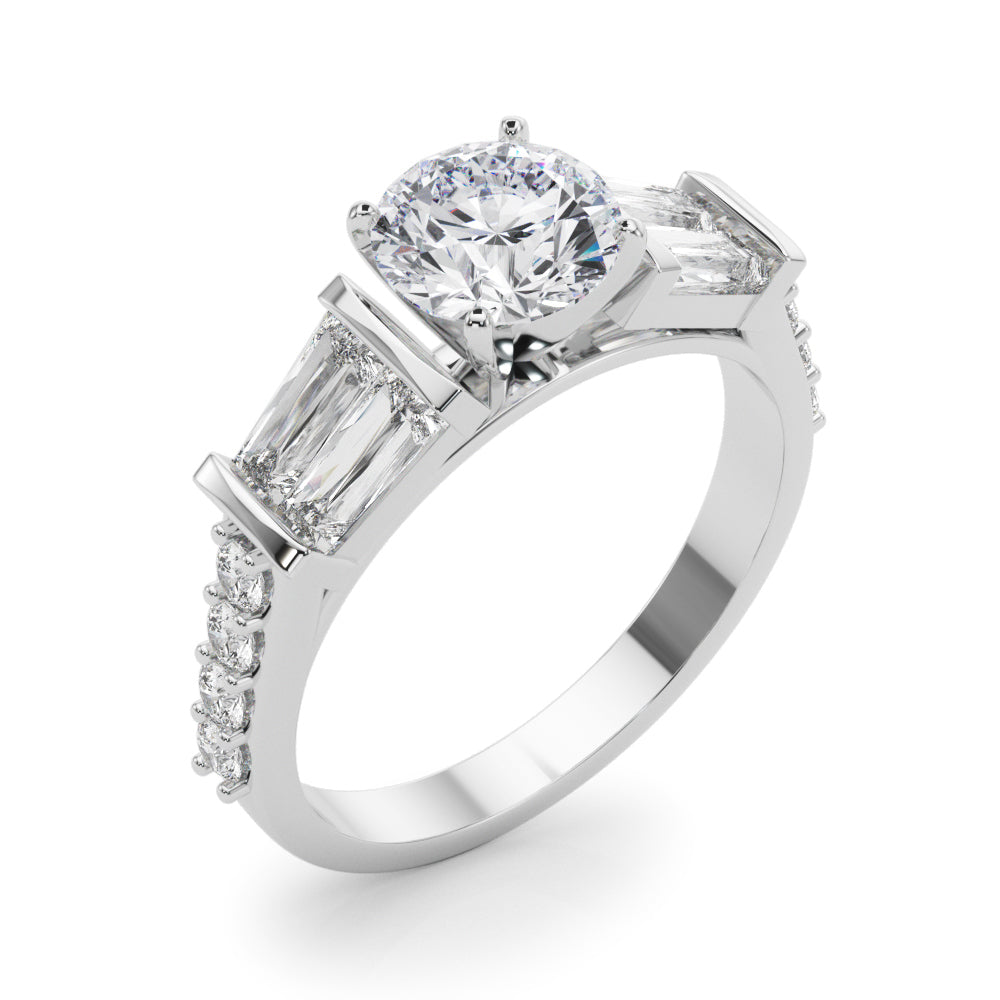 Iconic Sb & Rd Engagement Ring Round Diamond Engagement Ring — 9K/18K Gold & Platinum